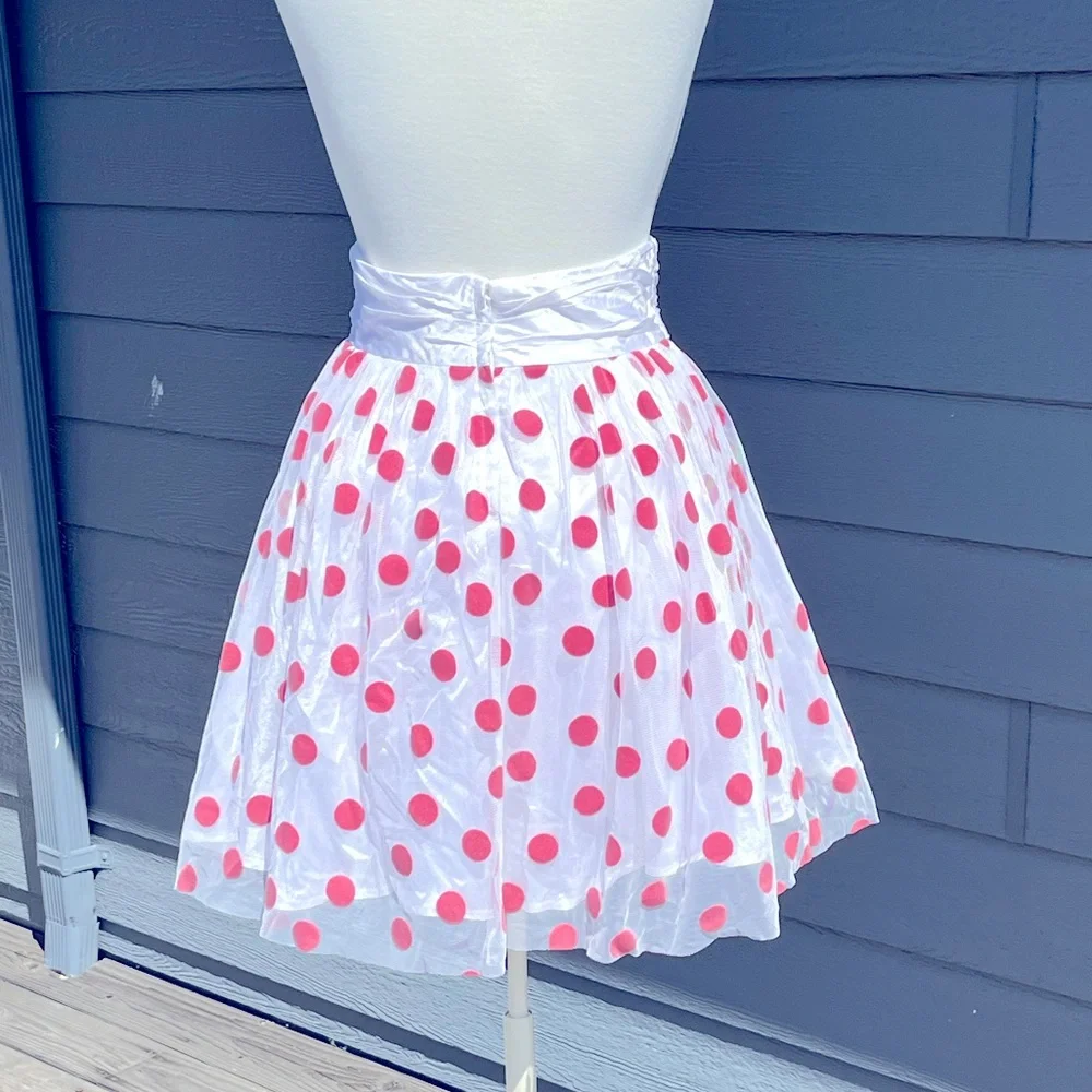 Betsey Johnson Pink Polka Dot Net Skirt NWT
